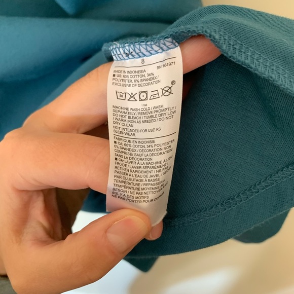 Janie and Jack Girls Turquoise Dress Size 8 Short Sleeve Blue Teal Collar - Picture 5 of 6